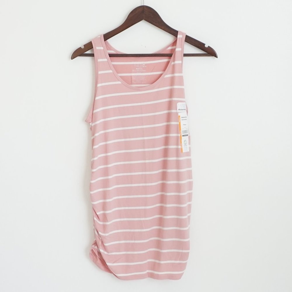 *NWT* Pink and White Striped Maternity Tank Top Size M